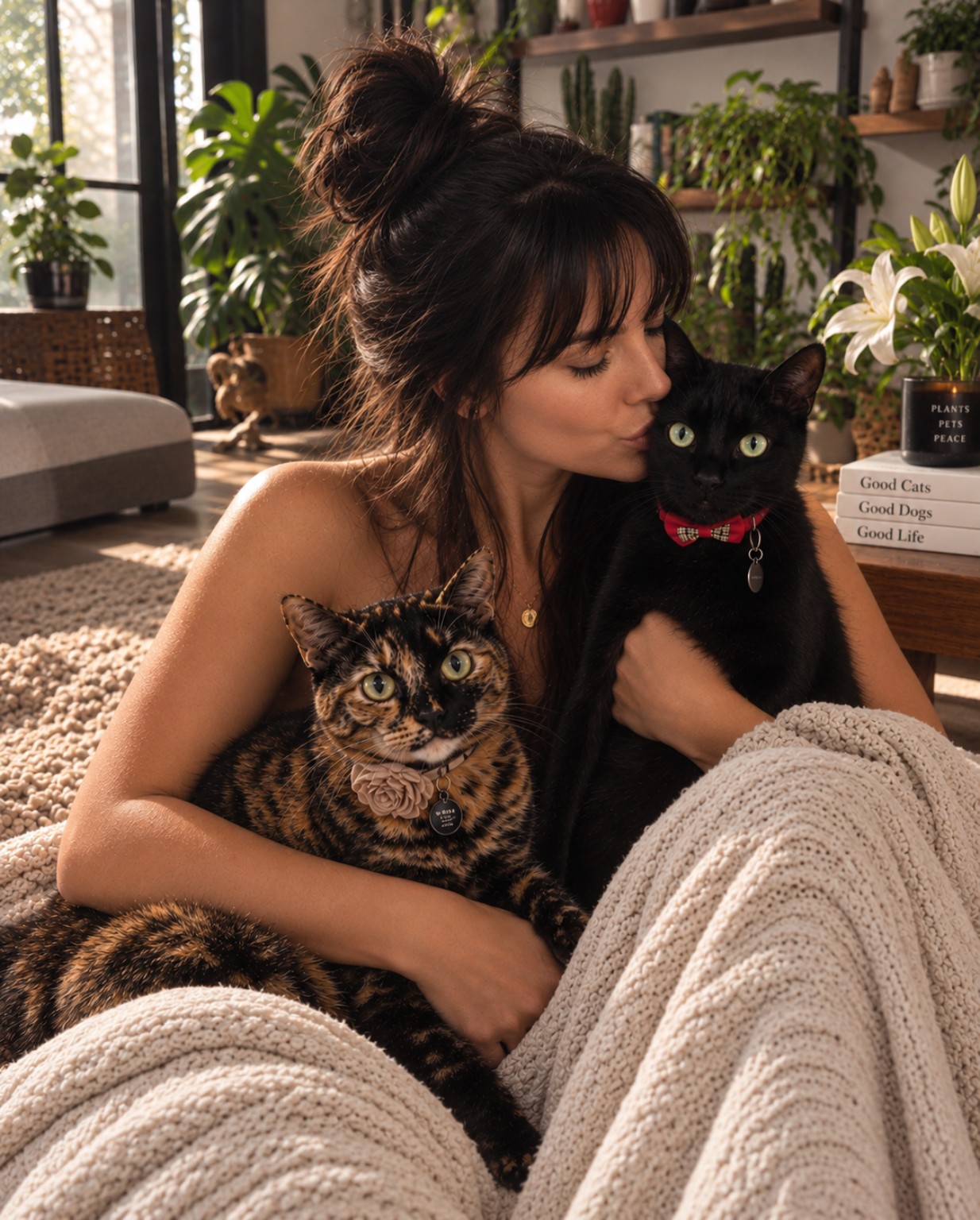 Gail Norman Casas with her cats